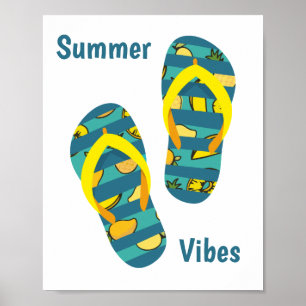 Affiche Tongs Été Vibes