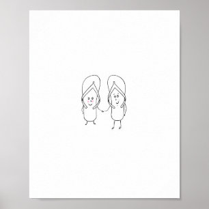 Affiche Tongs mignons à thème sandale