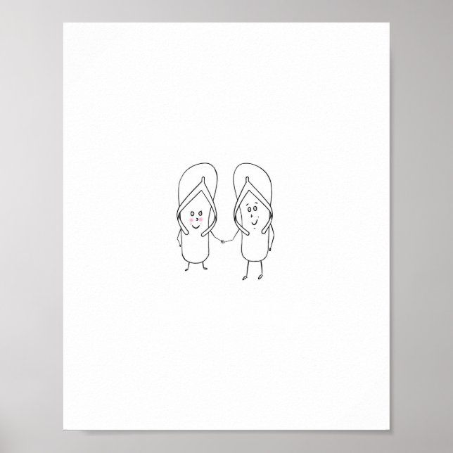 Affiche Tongs mignons à thème sandale (Devant)