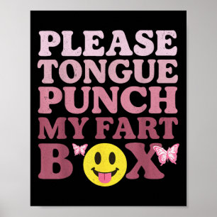Affiche Tongue Punch Mon Panier Boîte Funny Kawaii Citatio
