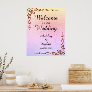 Affiche Tons d'automne Shimmer rose pourpre Accueil