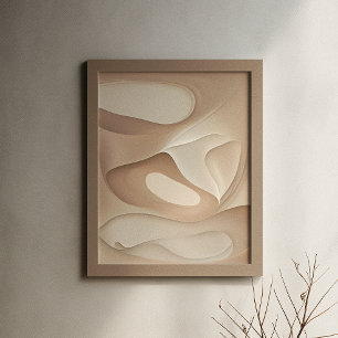 Affiche Tons Neutres Artistiques Art Abstrait Fluide