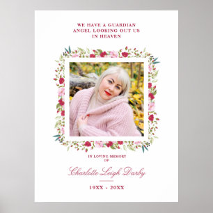 Affiche Tons rose et rouge Botanique Floral Garland Photo