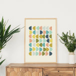 Affiche Tons Terre modernes Formes géométriques Art<br><div class="desc">Un design graphique géométrique amusant de demi-cercles dans de jolies couleurs pastel. Super idée cadeau.</div>
