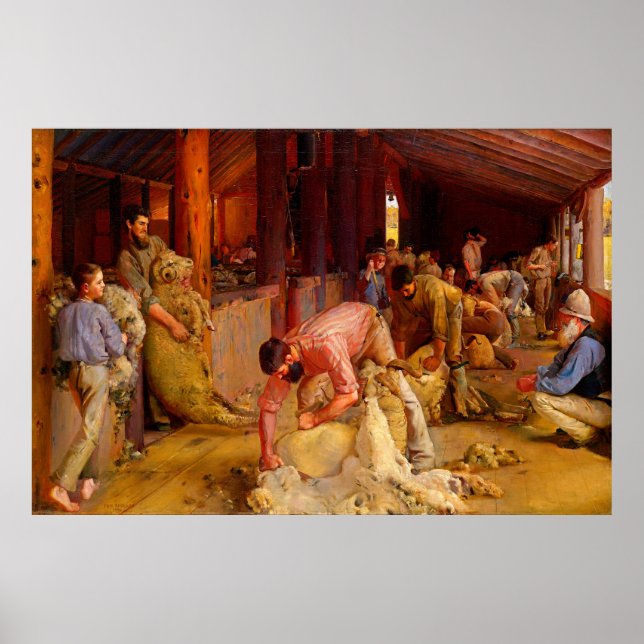 Affiche Tonte des béliers Tom Roberts 1890 Art australien (Devant)