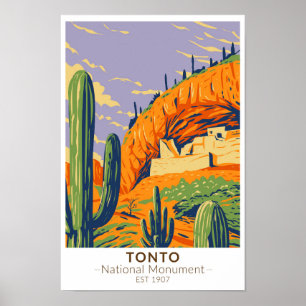 Affiche Tonto National Monument Arizona Vintage