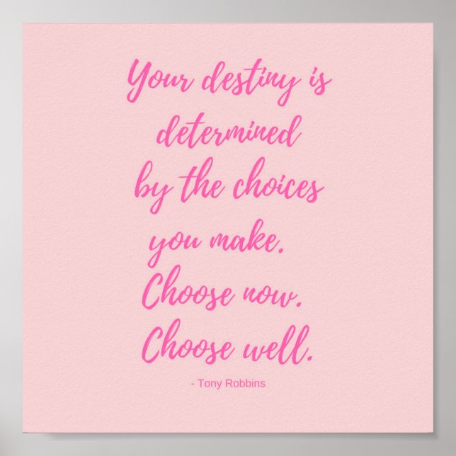 Affiche Tony Robbins Citation de destinée inspirationnelle (Devant)