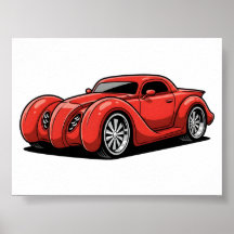 Toon Hotrod Spirale Rouge Lava