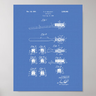 Affiche Tooth Brush 1941 Patent Art Blueprint