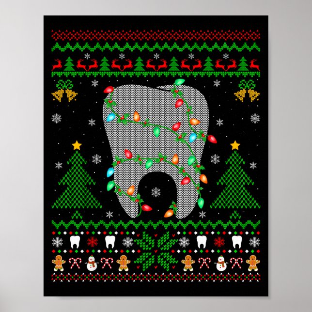 Affiche Tooth Dentist Dental Istant Teeth Ugly Christmas S (Devant)