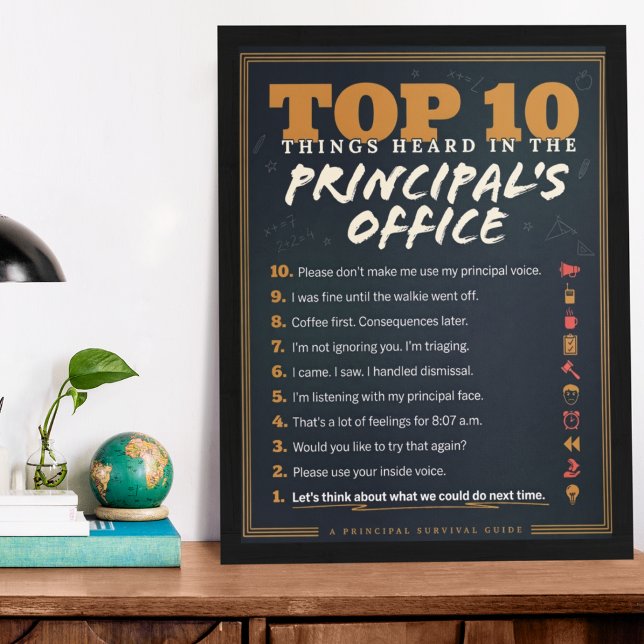 Affiche Top 10 des citations drôles de bureau du directeur (Créateur téléchargé)