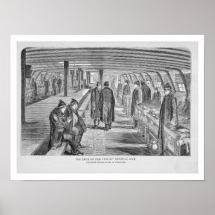 Affiche Top Deck du navire hospitalier "Unite" attaché à