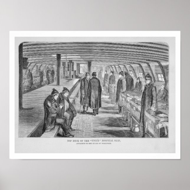 Affiche Top Deck du navire hospitalier "Unite" attaché à (Devant)