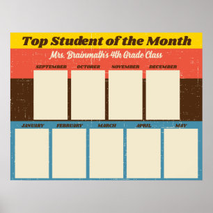Affiche Top étudiant du mois classe photo affichage p