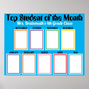 Affiche Top étudiant du mois classe photo affichage p