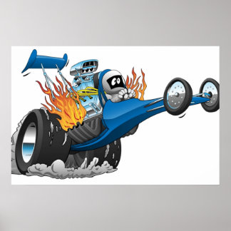 Affiche Top Fuel Dragster Cartoon