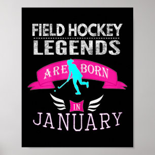 Affiche Top Girls Field Hockey Légende Née en Janvier Cade