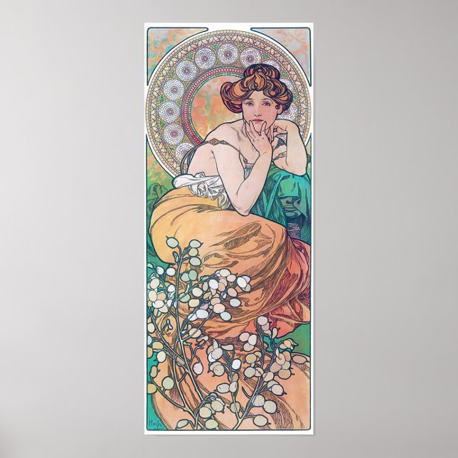 Affiche Topaz (Quatre Bijoux), Alphonse Mucha (Devant)