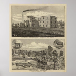 Affiche Topeka Starch Worksand Residence of DM Howard