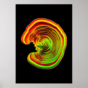 Affiche Topographie thermique néon vibrante abstraite 3D