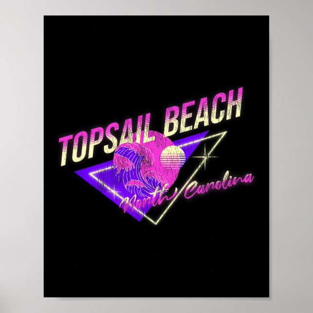 Affiche Topsail Beach, Nc Destinations de surf estivales  (Devant)