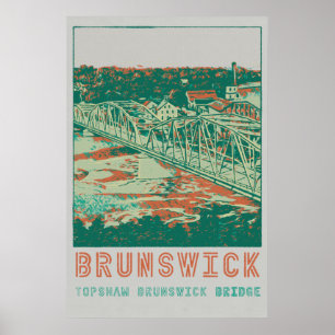Affiche Topshaw Brunswick Bridge Maine USA