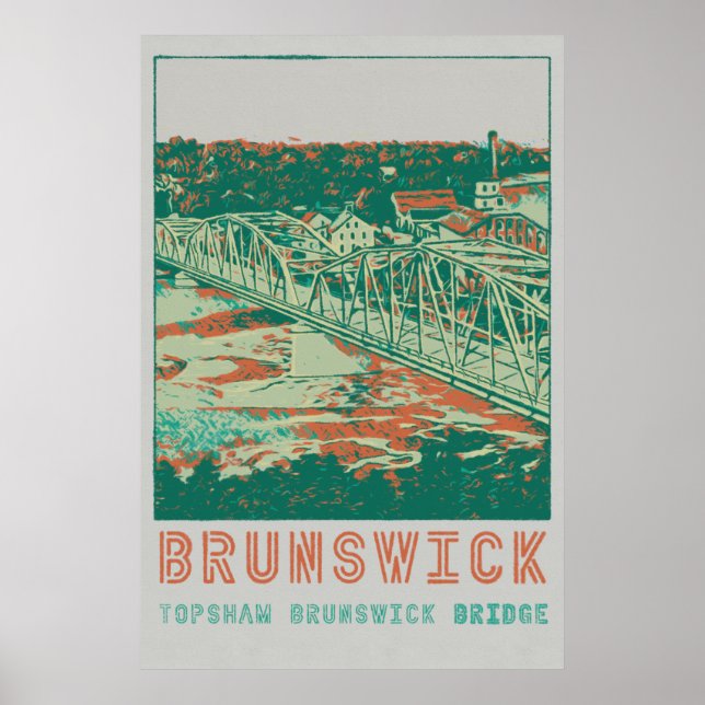 Affiche Topshaw Brunswick Bridge Maine USA (Devant)
