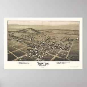 Affiche Topton, PA Carte panoramique - 1893