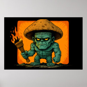 Affiche Torch & Temper – Conception de bête champignon