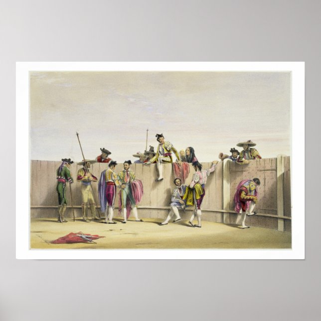 Affiche Toreros Repose entre les taureaux, 1865 (couleur l (Devant)