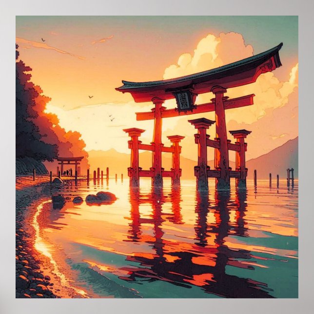 Affiche Torii de la lumière montante (Devant)