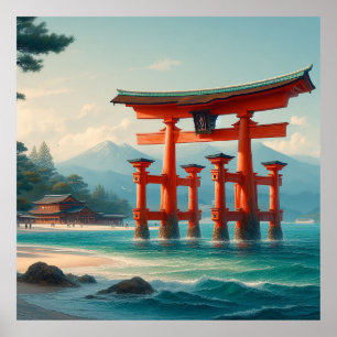 Affiche Torii d'Itsukushima, sanctuaire d'Itsukushima, Miy