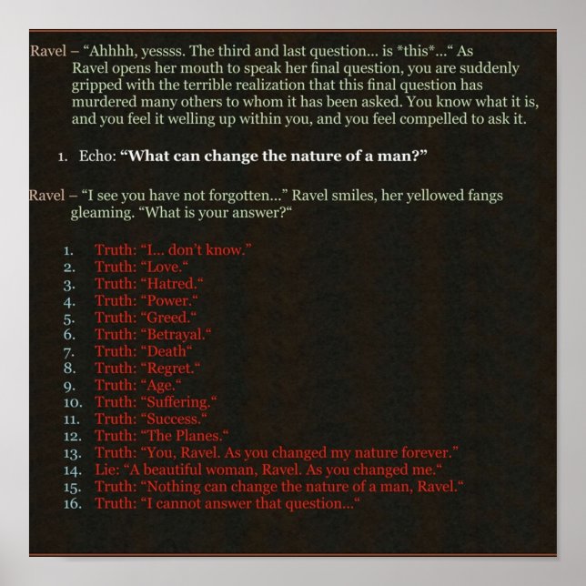 Affiche Torment Planescape Qu'est-ce qui peut changer la n (Devant)