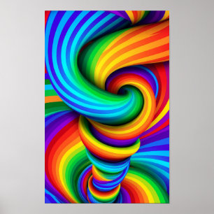 Affiche Tornade Vortex Arc-en-Ciel Tordue - Illusion Optiq