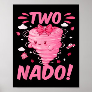 Affiche Tornado 2 année fille Anniversaire Deux Nado 2ème 