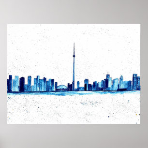 Affiche Toronto Canada Skyline Vintage CN Tower