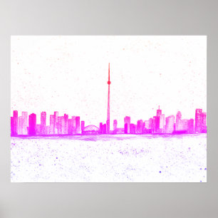 Affiche Toronto Canada Skyline Vintage CN Tower