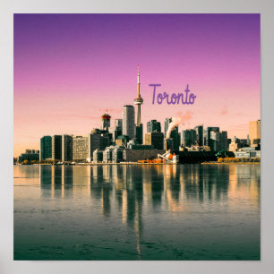 Affiche Toronto Capitale de l'Ontario Canada City Skyline