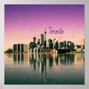 Affiche Toronto Capitale de l'Ontario Canada City Skyline