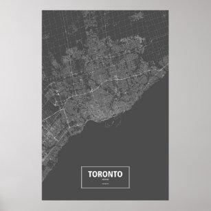 Affiche Toronto (Ontario) (blanc sur noir)