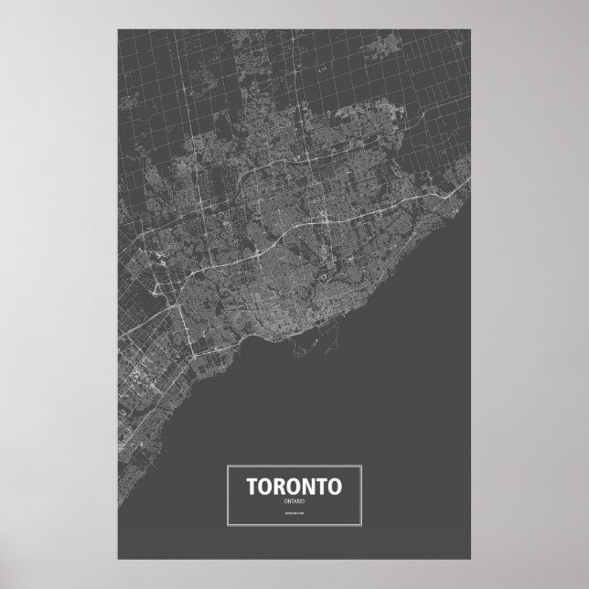 Affiche Toronto (Ontario) (blanc sur noir) (Devant)