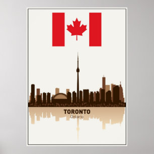 AFFICHE TORONTO ONTARIO CANADA SKYLINE