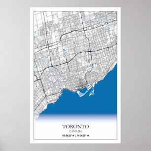 Affiche Toronto Ontario Carte de la ville touristique