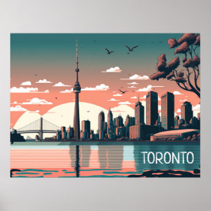Affiche Toronto Ontario Panorama Vue Cityscape