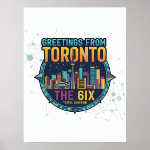Affiche Toronto The 6ix Moderne Coloré Cool Abstrait