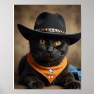 Affiche Tortishell Cat Cowboy