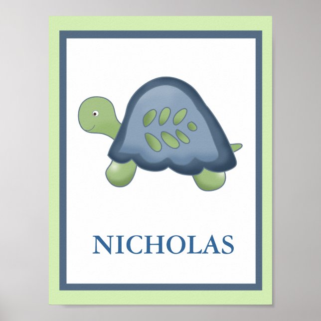 AFFICHE TORTTLE REEF TORTOISE NOM PERSONNALISÉ IMPRIMER (Devant)