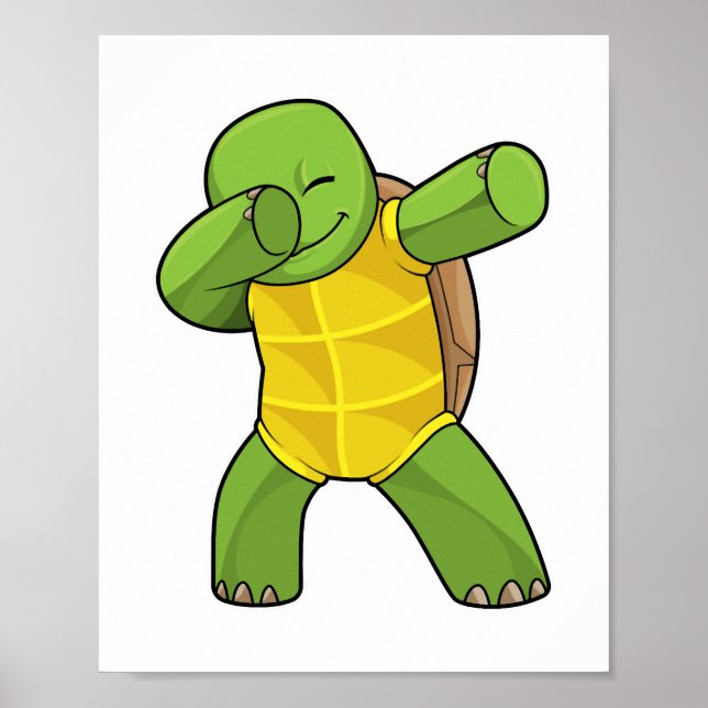 Affiche Tortue À Hip hop Dance Dab (Devant)
