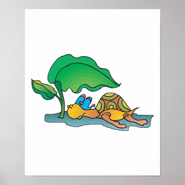 Affiche tortue au repos (Devant)