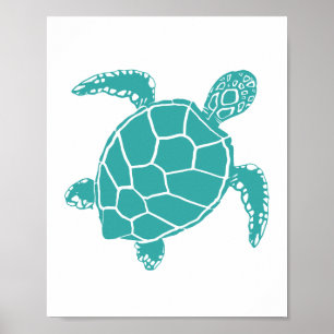 Affiche Tortue bleue